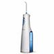 Seitenansicht – Weiße WF-02 Cordless Express Munddusche, Griff und Düsenaufsatz